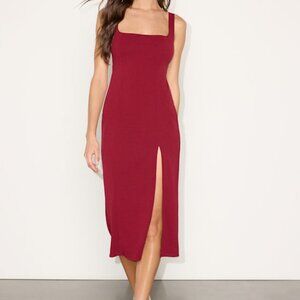 Lulus Davana Dark Red Cutout Midi Dress - Size XL